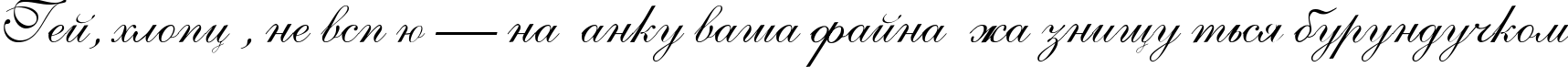 Пример написания шрифтом Allegretto Script Two текста на украинском