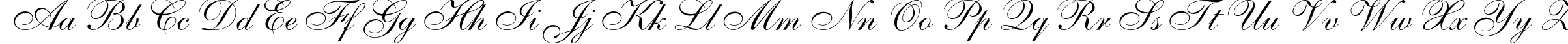 Пример написания английского алфавита шрифтом AllegroScript Italic
