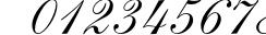 Пример написания цифр шрифтом AllegroScript Italic