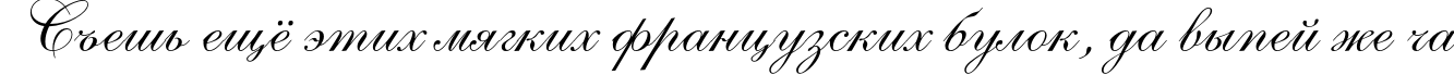 Пример написания шрифтом AllegroScript Italic текста на русском