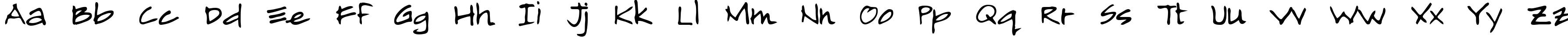 Пример написания английского алфавита шрифтом Almagro Regular