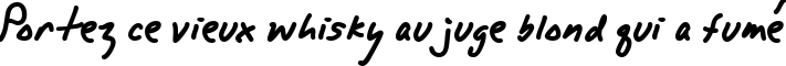Пример написания шрифтом AlphaMack AOE текста на французском