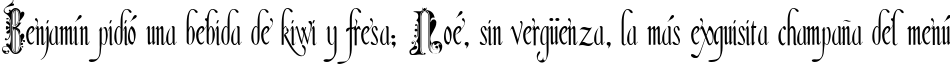 Пример написания шрифтом Amadeus текста на испанском
