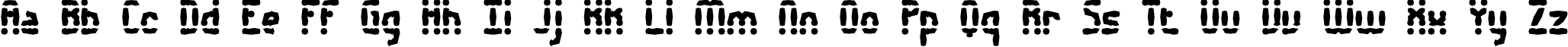 Пример написания английского алфавита шрифтом Amalgamate BRK