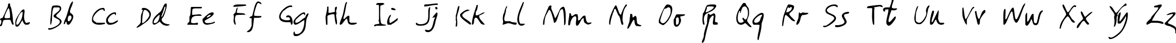 Пример написания английского алфавита шрифтом Amano