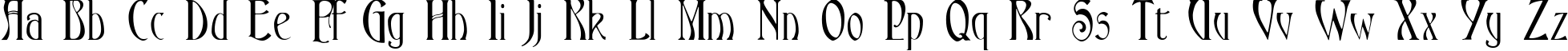 Пример написания английского алфавита шрифтом Ambrosia