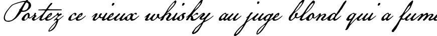 Пример написания шрифтом American Scribe текста на французском
