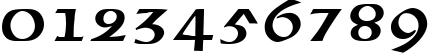 Пример написания цифр шрифтом American Uncial Normal