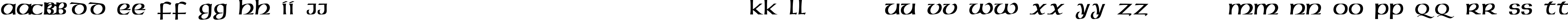 Пример написания английского алфавита шрифтом American-Uncial-Normal