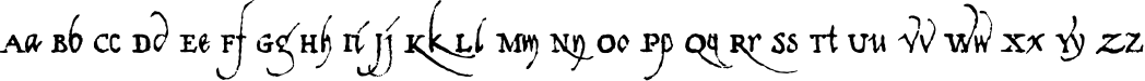 Пример написания английского алфавита шрифтом Americratika