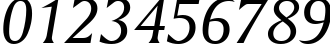 Пример написания цифр шрифтом Amerigo Italic BT