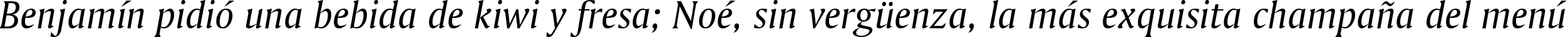 Пример написания шрифтом Amerigo Italic BT текста на испанском