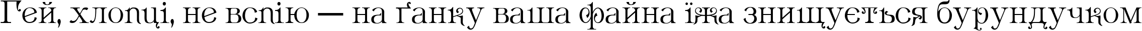 Пример написания шрифтом Ametist текста на украинском