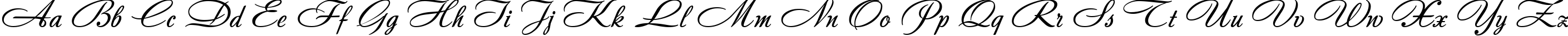 Пример написания английского алфавита шрифтом Andantino script