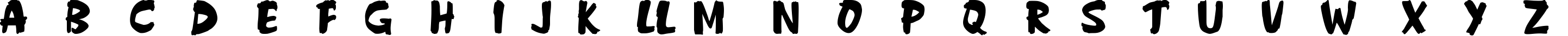 Пример написания английского алфавита шрифтом Anderson Fireball XL5
