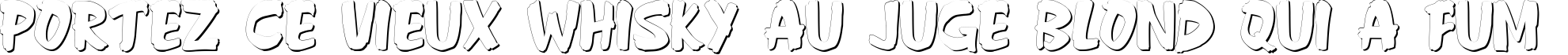 Пример написания шрифтом Anderson Fireball XL5 Shadow текста на французском