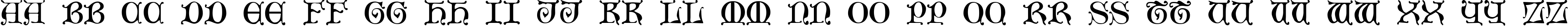 Пример написания английского алфавита шрифтом Aneirin