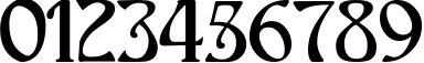 Пример написания цифр шрифтом Aneirin
