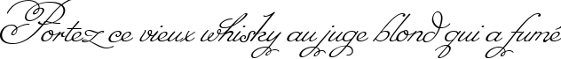 Пример написания шрифтом Angelica текста на французском