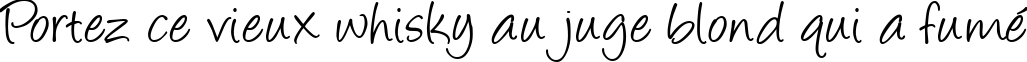 Пример написания шрифтом Angelina текста на французском