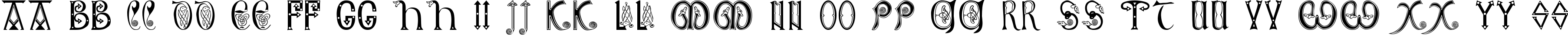 Пример написания английского алфавита шрифтом Anglo-Saxon, 8th c.