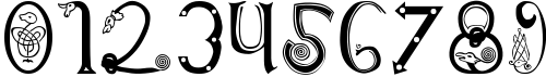 Пример написания цифр шрифтом Anglo-Saxon, 8th c.