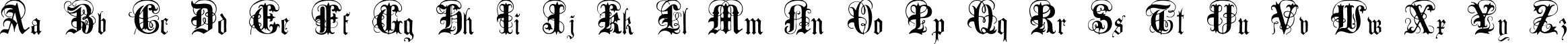 Пример написания английского алфавита шрифтом Anglo Text