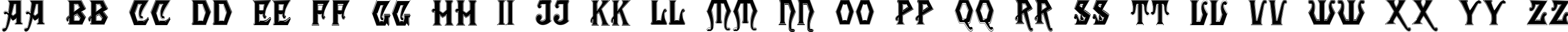 Пример написания английского алфавита шрифтом Angular Inline