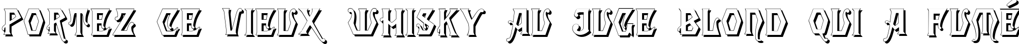 Пример написания шрифтом Angular Shadow текста на французском