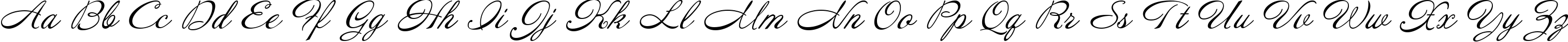 Пример написания английского алфавита шрифтом AnnabelleJF