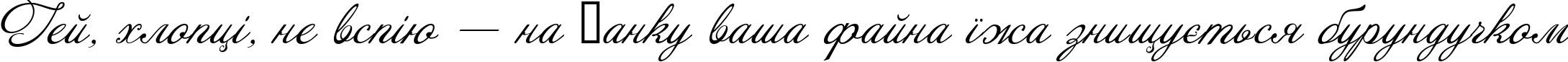 Пример написания шрифтом AnnabelleJF текста на украинском