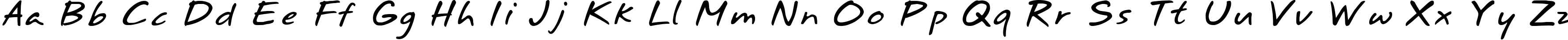 Пример написания английского алфавита шрифтом Annifont