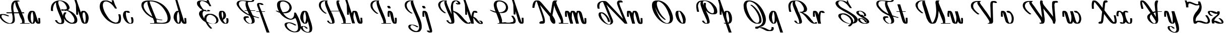 Пример написания английского алфавита шрифтом AntiDecor Bold Italic