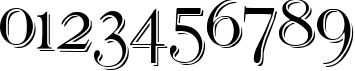 Пример написания цифр шрифтом Antikvar Shadow Roman