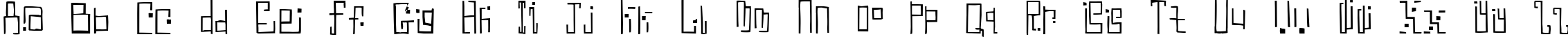 Пример написания английского алфавита шрифтом Antimony Blue