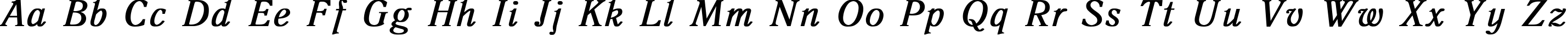 Пример написания английского алфавита шрифтом Antiqua Bold Italic