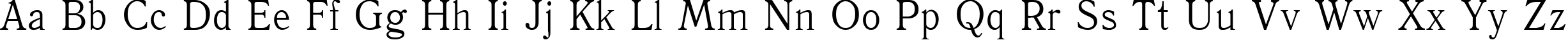 Пример написания английского алфавита шрифтом Antiqua95