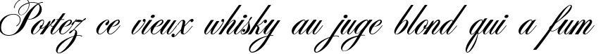 Пример написания шрифтом Antonella script текста на французском