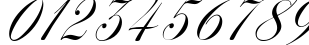 Пример написания цифр шрифтом Antonella script
