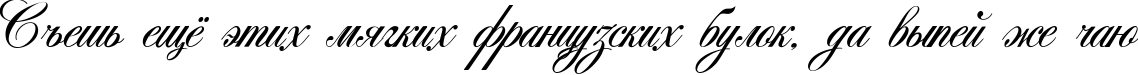 Пример написания шрифтом Antonella script текста на русском