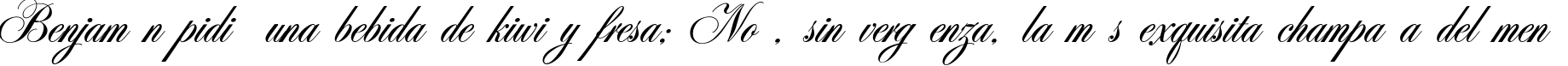 Пример написания шрифтом Antonella script текста на испанском