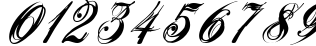 Пример написания цифр шрифтом Antonella script X Bold