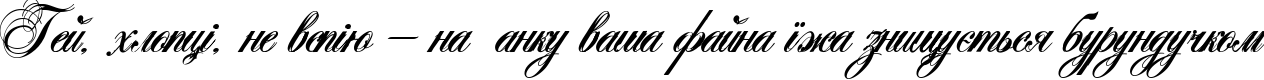 Пример написания шрифтом Antonella script X Bold текста на украинском