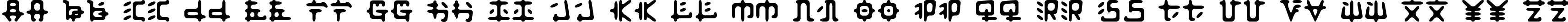 Пример написания английского алфавита шрифтом Anyong
