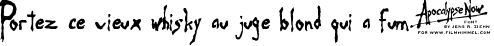 Пример написания шрифтом Apocalypse Now текста на французском