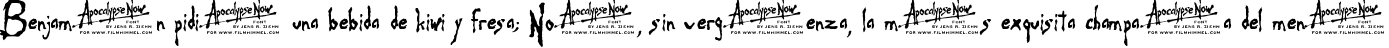Пример написания шрифтом Apocalypse Now текста на испанском