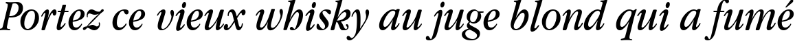 Пример написания шрифтом Apple Garamond Italic текста на французском