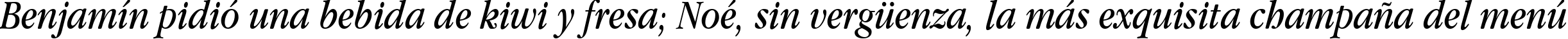 Пример написания шрифтом Apple Garamond Italic текста на испанском
