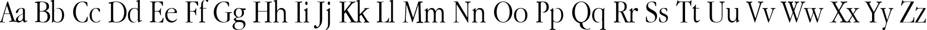 Пример написания английского алфавита шрифтом Apple Garamond Light
