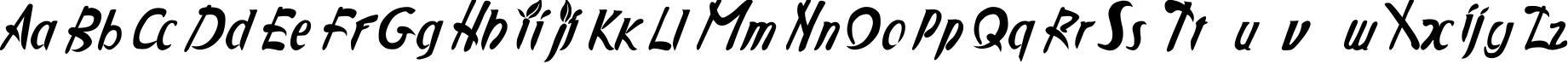 Пример написания английского алфавита шрифтом AppleJuiced